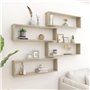 Étagères cube murales 4 pcs Chêne Sonoma 100x15x30 cm Aggloméré