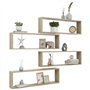Étagères cube murales 4 pcs Chêne Sonoma 100x15x30 cm Aggloméré