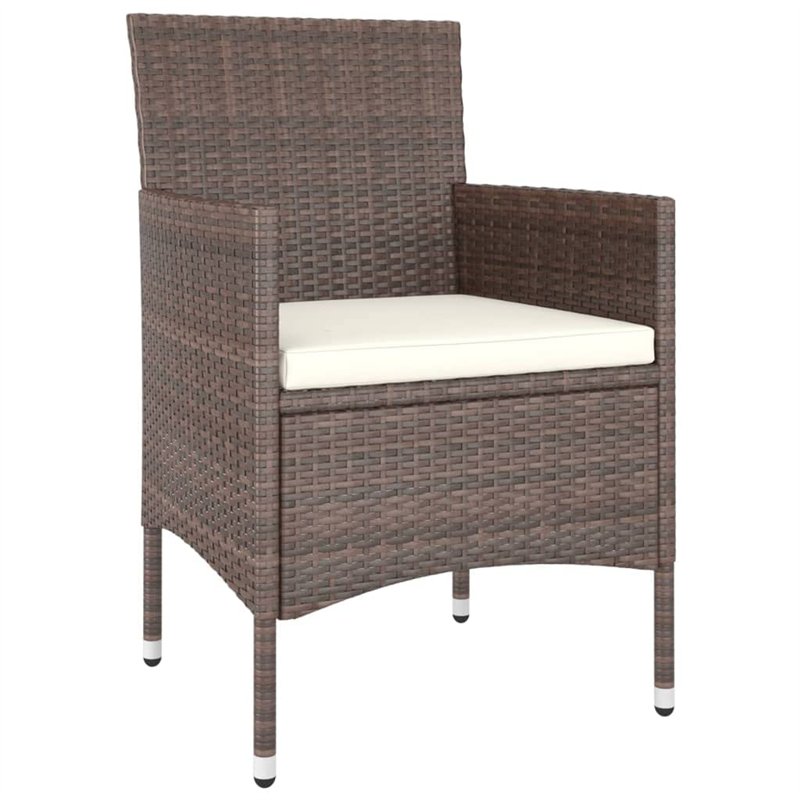 Image secondaire de vidaXL Lot de 4 tabourets de jardin en polyrotin Marron