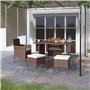 vidaXL Lot de 4 tabourets de jardin en polyrotin Marron