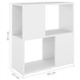 vidaXL Bibliothèque Armoire à Livres Etagère à Livres Séparateur de Pièce Armoire de Bureau Salon Intérieur Blanc 60x24x63 cm Ag