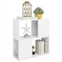 vidaXL Bibliothèque Armoire à Livres Etagère à Livres Séparateur de Pièce Armoire de Bureau Salon Intérieur Blanc 60x24x63 cm Ag