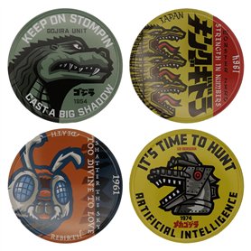 Godzilla Lot de 4 dessous de verre antidérapants imprimés
