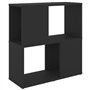 vidaXL Bibliothèque Armoire à Livres Etagère à Livres Séparateur de Pièce Armoire de Bureau Salon Intérieur Noir 60x24x63 cm Agg