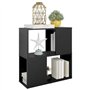 vidaXL Bibliothèque Armoire à Livres Etagère à Livres Séparateur de Pièce Armoire de Bureau Salon Intérieur Noir 60x24x63 cm Agg