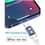 Chargeur iPhone Apple MFi Certifié et Câble iPhone 2M [Lot de 2], Adaptateur Prise Chargeur iPhone Rapide Chargeur USB Prise USB