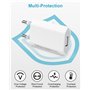 Chargeur iPhone Apple MFi Certifié et Câble iPhone 2M [Lot de 2], Adaptateur Prise Chargeur iPhone Rapide Chargeur USB Prise USB