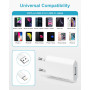 Chargeur iPhone Apple MFi Certifié et Câble iPhone 2M [Lot de 2], Adaptateur Prise Chargeur iPhone Rapide Chargeur USB Prise USB