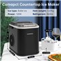 Machine à glaçons, 120W Machine à glaçons Petite, 8 glaçons en 6 minutes, 12kg/24h, Ice Maker avec capteur infrarouge & autonett
