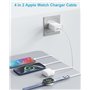 4 en 2 Cable Apple Watch Chargeur Montre Apple Watch USB C Chargeur iWatch Apple avec Lightning/USB C/iWat