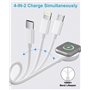 Chargeur Apple Watch, 4 en 2 Cable Apple Watch Chargeur Montre Apple Watch USB C Chargeur iWatch Apple avec Lightning/USB C/iWat