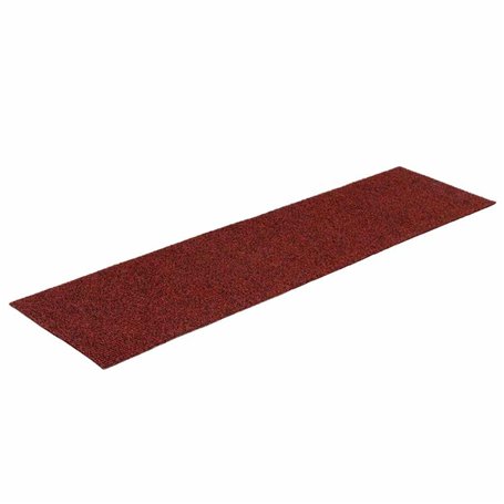 vidaXL Lot de 15 tapis d'escalier rectangulaires en tissu aiguilleté rouge