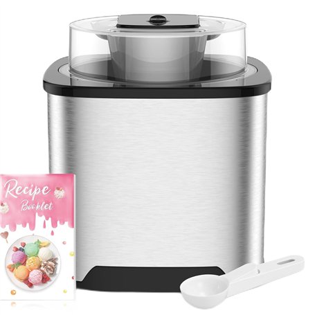 Vpcok Direct Machine à crème glacée 2L pour crème glacée 12 W avec bouche sur le grand couvercle visible 220 V