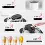 Vpcok Direct Machine à crème glacée 2L pour crème glacée 12 W avec bouche sur le grand couvercle visible 220 V, machine à crème 