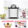 Vpcok Direct Machine à crème glacée 2L pour crème glacée 12 W avec bouche sur le grand couvercle visible 220 V, machine à crème 