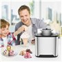 Vpcok Direct Machine à crème glacée 2L pour crème glacée 12 W avec bouche sur le grand couvercle visible 220 V, machine à crème 