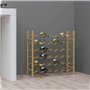 vidaXL Casier à Bouteilles pour 36 Bouteilles Étagère à Vin Casier à Boisson Stockage Rangement Cuisine Maison Intérieur Doré Mé