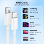 Câble Chargeur iPhone 15 16, 2M Câble USB C vers USB C Charge Rapide 60W pour Apple iPhone 16 Pro/16 Pro Max/15 Pro Max/15 Plus,