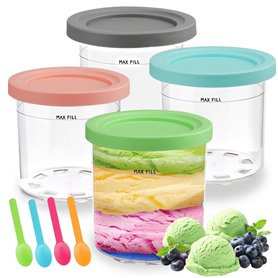Lot de 4 Récipients à Crème Glacée de Rechange pour Les Sorbetières La Série NC301 NC300 NC299