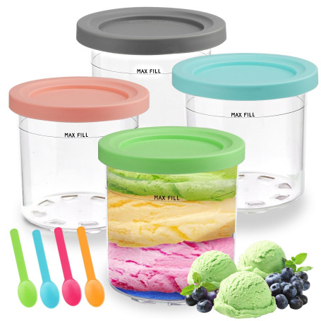 Lot de 4 Récipients à Crème Glacée de Rechange pour Les Sorbetières La Série NC301 NC300 NC299