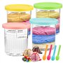 Lot de 4 Récipients à Crème Glacée de Rechange pour Ninja Creami Deluxe NC501/NC500 Series