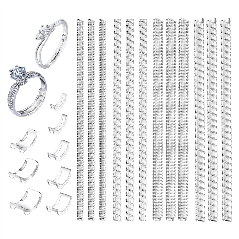 20 pièces Ajusteur de Taille de Bague Invisible pour Bagues Desserrées, Ajusteurs D'anneaux en Spirale, Tailles Adaptateur Bague