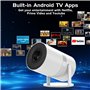 【Auto Keystone】Mini Videoprojecteur avec Android OS, Projecteur Portable WiFi 6 Bluetooth 4K Supportée HD 1080P avec 50% Zoom, R