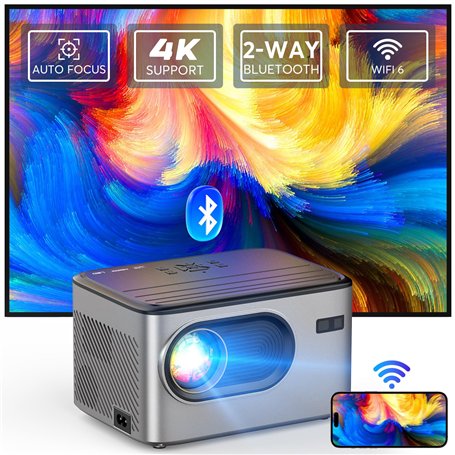 Vidéoprojecteur【Auto Focus/Keystone 6D/4P】20000L Natif 1080P Rétroprojecteur