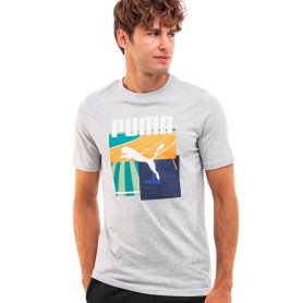 PUMA T-Shirt à Manches Courtes pour Homme Graphics Gris