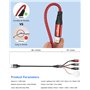 4 en 1 Câble pour Chargeur Apple Watch,1.2m Chargeur iPhone et Câble USB C Charge Rapide Cable Multi Chargeur Cable Apple Watch 