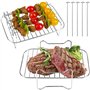 NathrBTV 2 Piece Air Fryer Accessories Convient pour Ninja AF300EU AF400EU avec 5 porte kebab Friture double panier compartiment