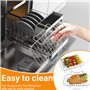 NathrBTV 2 Piece Air Fryer Accessories Convient pour Ninja AF300EU AF400EU avec 5 porte kebab Friture double panier compartiment