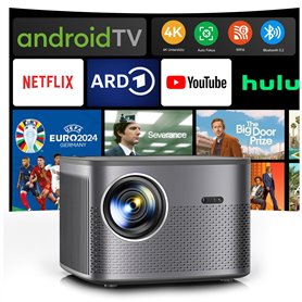 【Netflix/Android TV】 Vidéoprojecteur 4K Auto Focus/Keystone