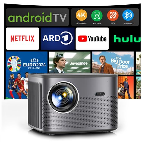 【Netflix/Android TV】 Vidéoprojecteur 4K Auto Focus/Keystone