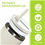 Stanley Cup Couvercle - Lot de 2 couvercles pour gobelets Stanley - anti-fuite et anti-poussière - avec 2 pailles - compatibles 