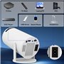 Mini Projecteur 4K Supportée, Videoprojecteur Portable WiFi 6 Bluetooth, Projecteur Video avec Auto Keystone, 130 Pouces, Retour