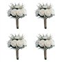 SAROAD Lot de 4 bouquets de roses artificielles pour mariage