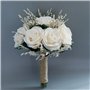 SAROAD Lot de 4 bouquets de roses artificielles pour mariage, demoiselle d'honneur tenant des fleurs, bouquet de demoiselle d'ho