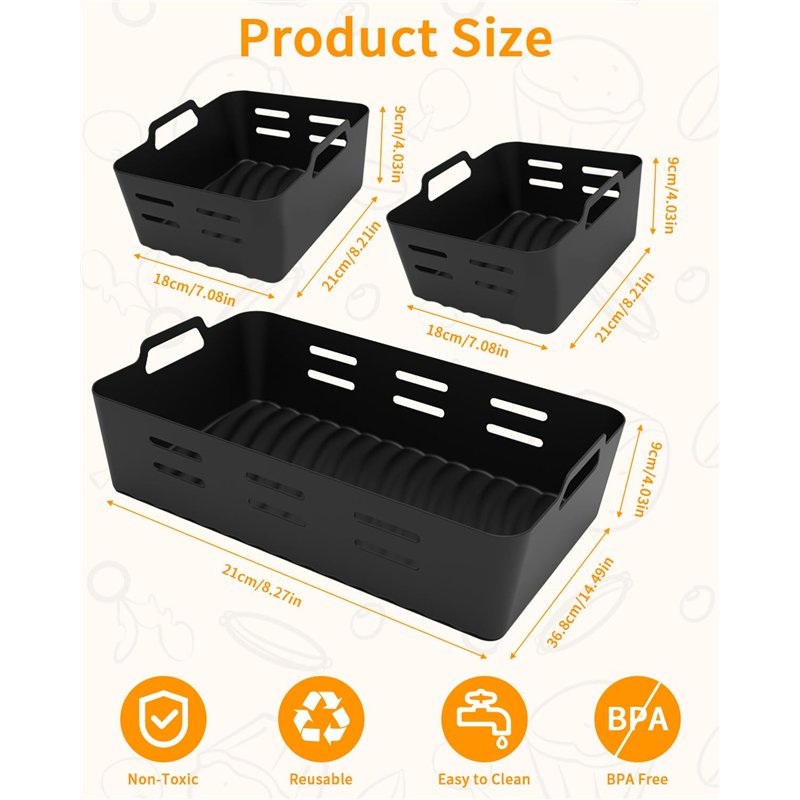 Image secondaire de Acccessoire Air Fryer Ninja, 3PCS Moule Silicone Air Fryer Accessoire Air Fryer pour Ninja 10,4L AF500EU, Silicone Air Fryer Acc