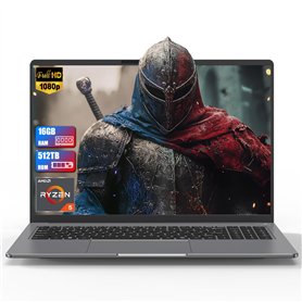 DREAMFYRE Ordinateur Portable 16 Pouces Full HD AMD Ryzen5 7640HS Up to 5 GHz 16 Go RAM DDR5 512GB SSD PC Portable De Jeu Clavie