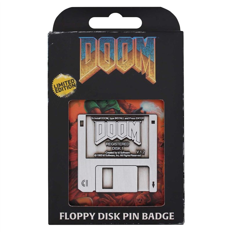 Image secondaire de Badge à épingle DOOM Floppy Disk Limited Edition, 45 x 45mm, Métal Caoutchouc