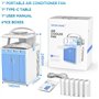 4 en 1 Rechargeable Mini Climatiseur Portable avec 6 Bacs à Glace