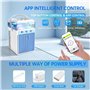 Refroidisseur d'air Portable, 4 en 1 Rechargeable Mini Climatiseur Portable avec 6 Bacs à Glace, Climatiseur Mobile via App Cont