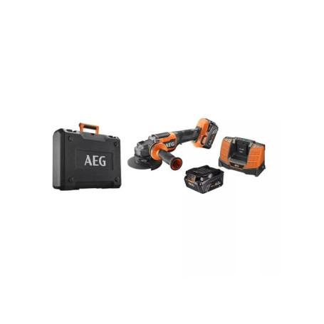AEG BEWS18-125BLPX2-602C Meuleuse d'angle sans Balais 18V avec 2 Batteries 6