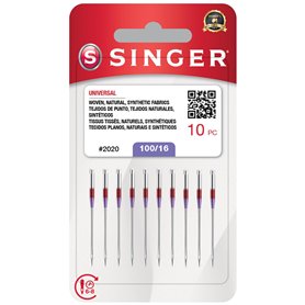 SINGER Lot de 10 aiguilles universelles pour machine à coudre 2020, taille 100/16