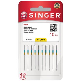 SINGER Lot de 10 aiguilles pour machine à denim taille 110/18