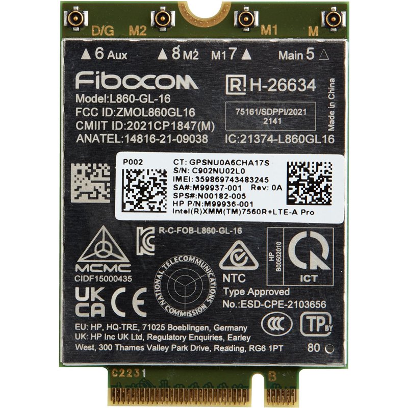 HP Xmm 7560 R+ LTE-Advanced Pro Wwan, W128564661 (Wwan)