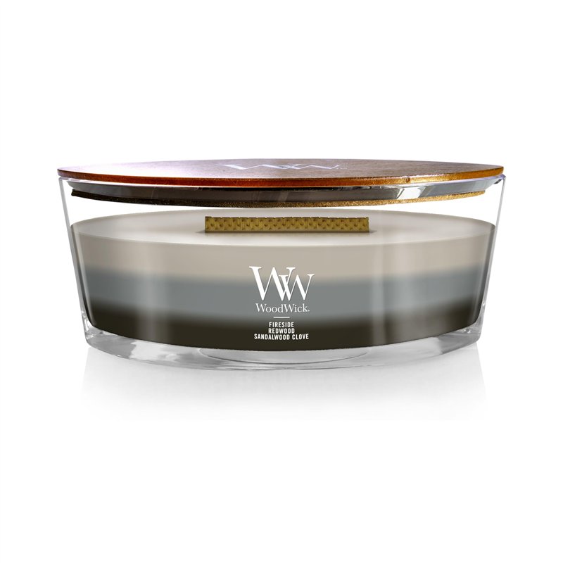 WoodWick Trilogy Warm Woods Bougie Ellipse, Cire, Multicolore, 9 x 19 x 12 cm