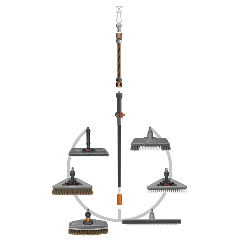 Image secondaire de Kit Balai de Lavage de Voitures de Gardena : kit de Nettoyage pour Voitures, avec Brosse de Lavage, Manche à Passage d'eau et sh