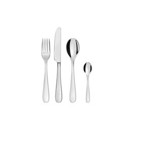 Alessi 5180s24m Set de 24 couverts monoblocs en acier inoxydable poli 18/10 Nuovo Milano, Argenté